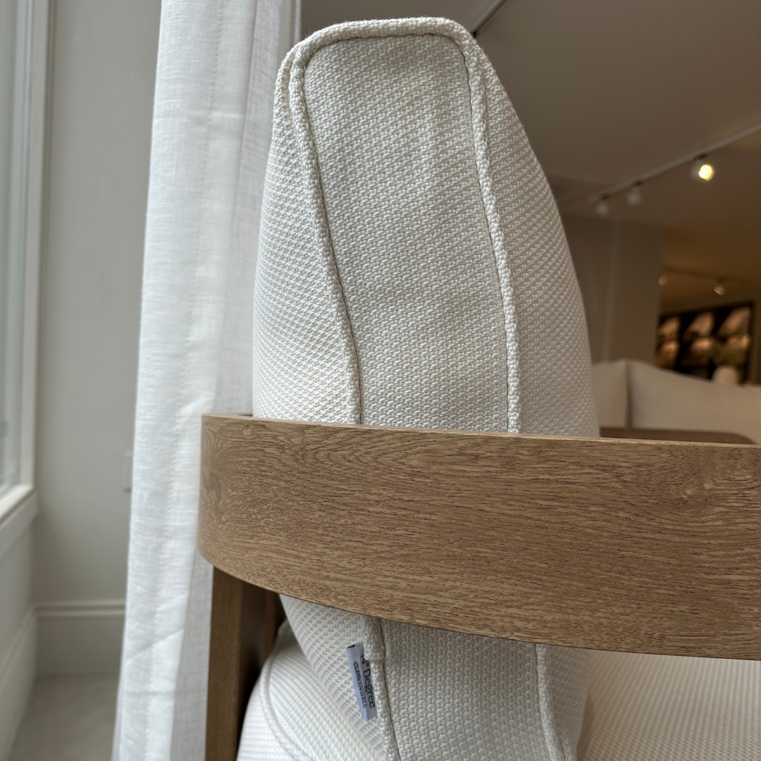 N3 Oak Lounge Chair Cirrus Textured Weave - Image 2