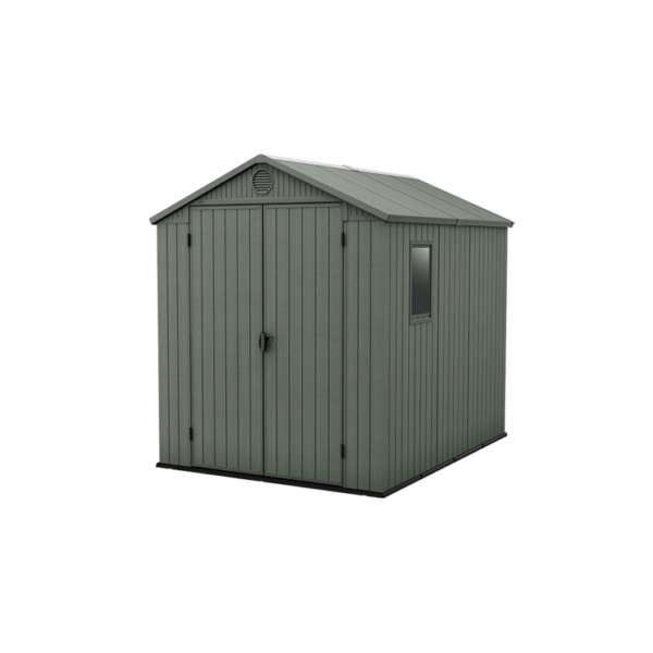 Keter 6’x8′ Darwin Heavy Duty Plastic Garden Shed – Green-oakleysgardenmachine- Free shipping