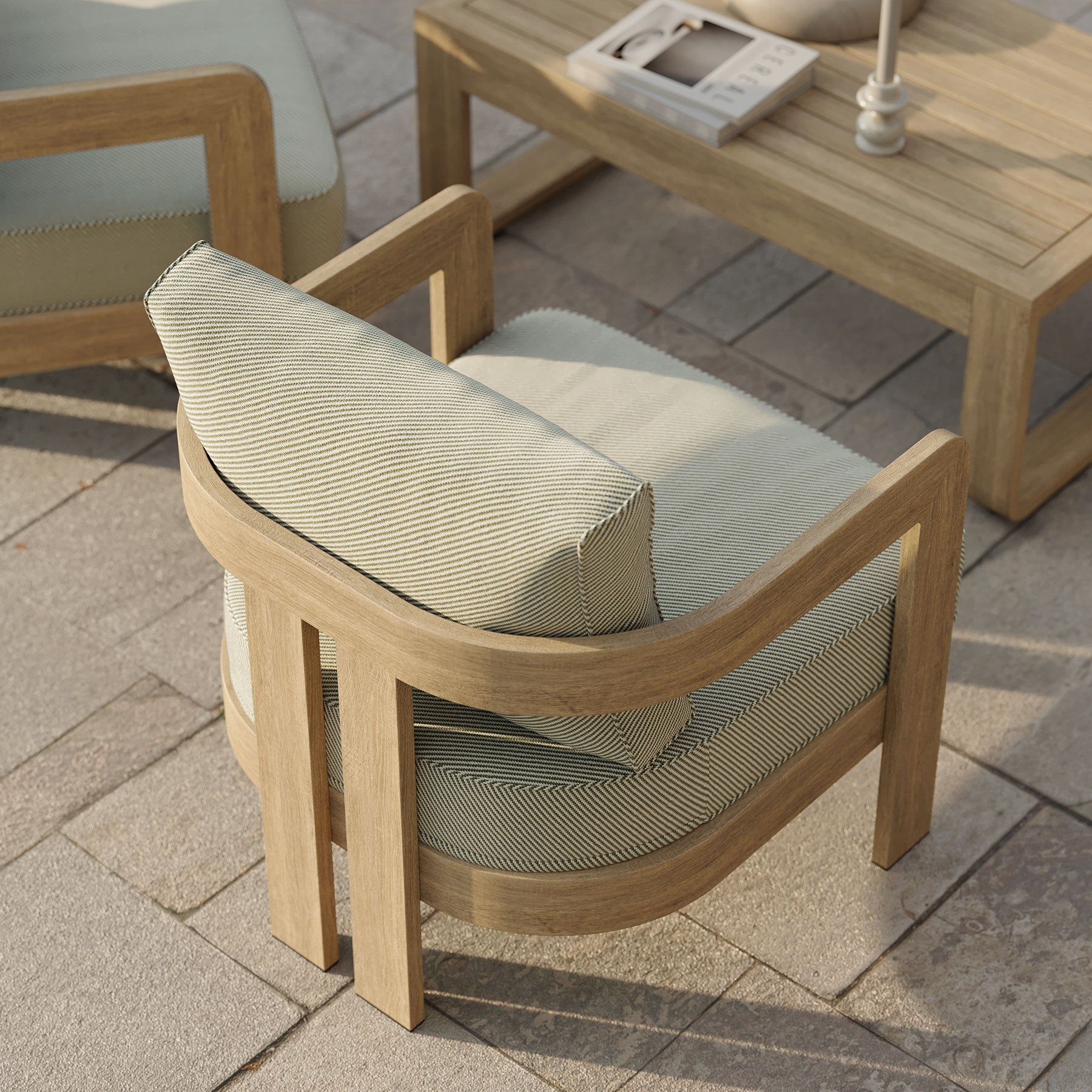 N3 Oak Lounge Chair Sage Twill - Image 2