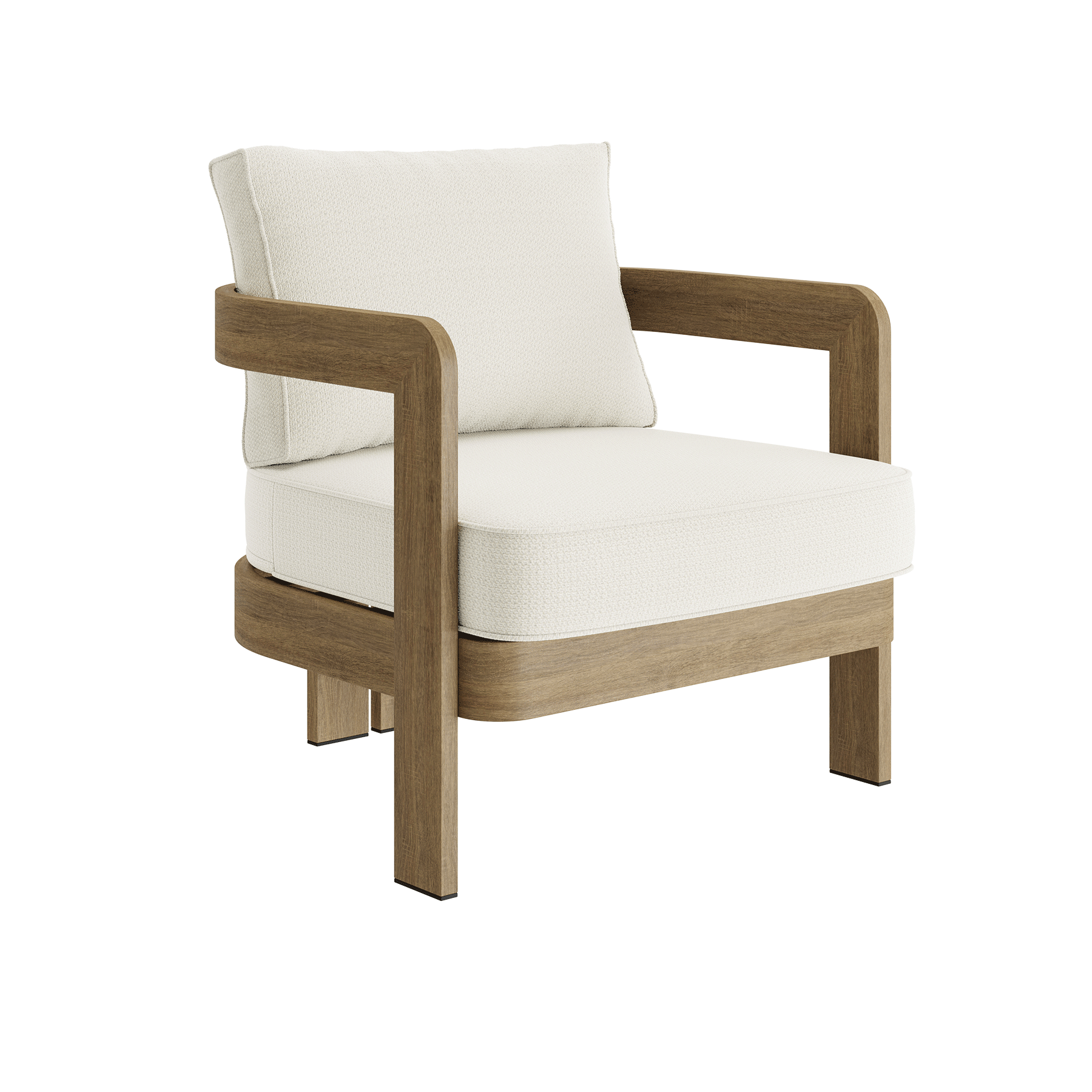N3 Oak Lounge Chair Cirrus Textured Weave - Image 4