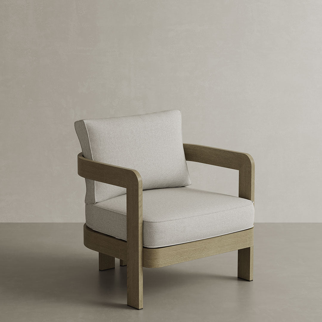 N3 Oak Lounge Chair Bone Canvas