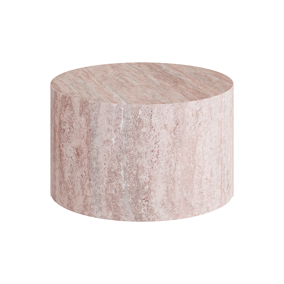 Porto Travertine Coffee Table, Red - Image 2